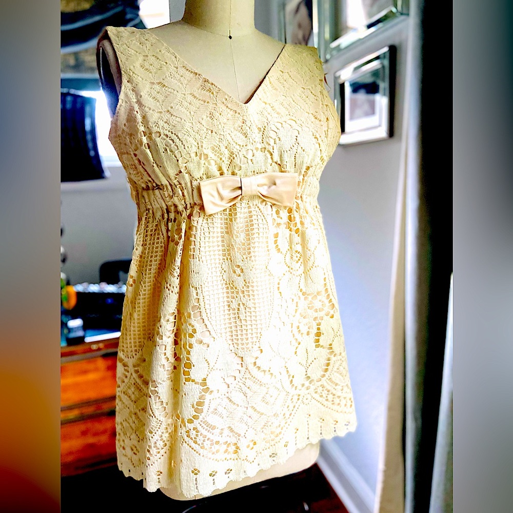 1950s top & pants-hot pants underneath see-through lace material #white prairie